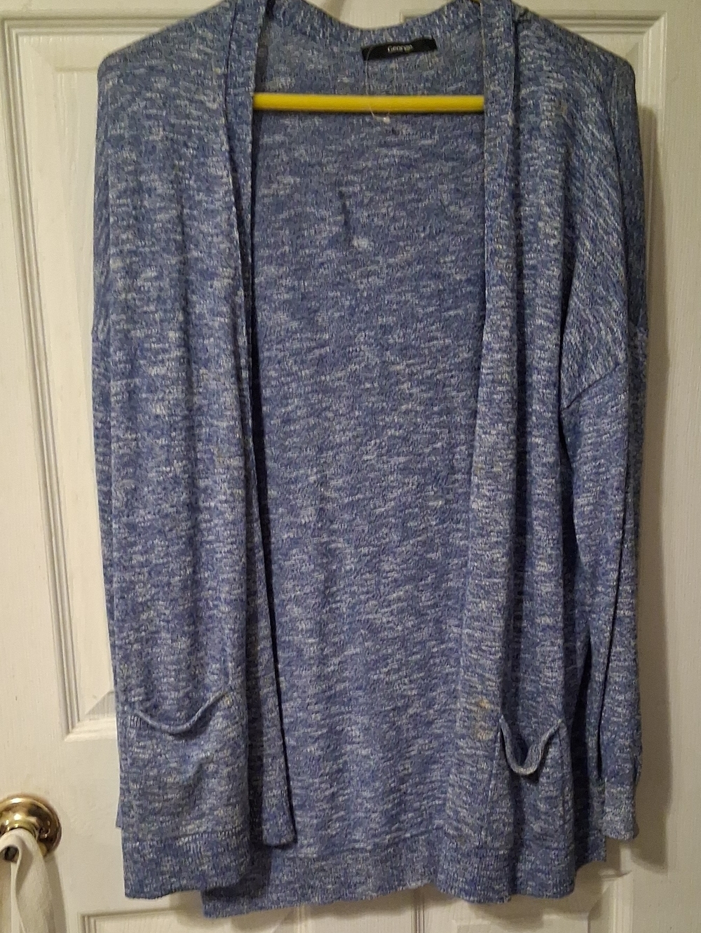 George Blue Marled Open Front Cardigan